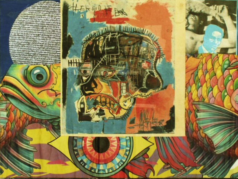 Leo Puñal. PyL went to the city. Collage, 27 x 17 cm, marco 31 x 43 cm